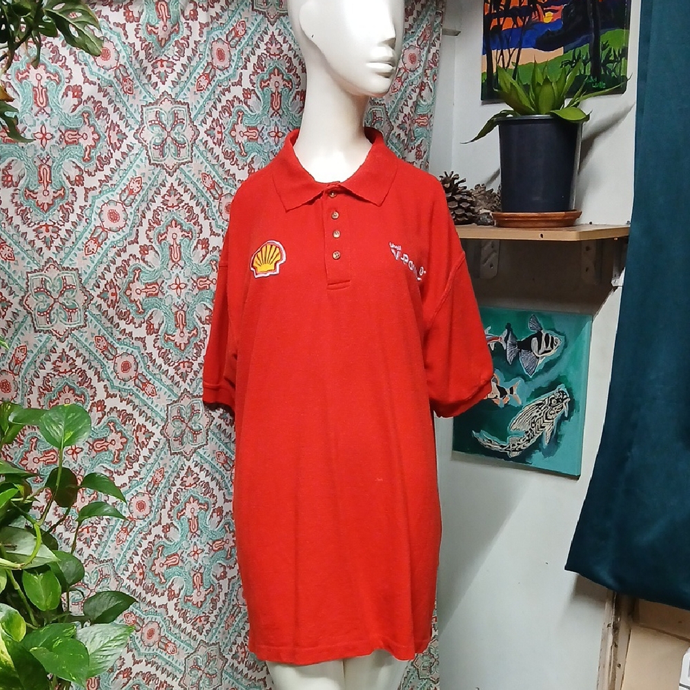GK Direct Red Shell Gas Station Uniform Polo Shirt, Size XXL